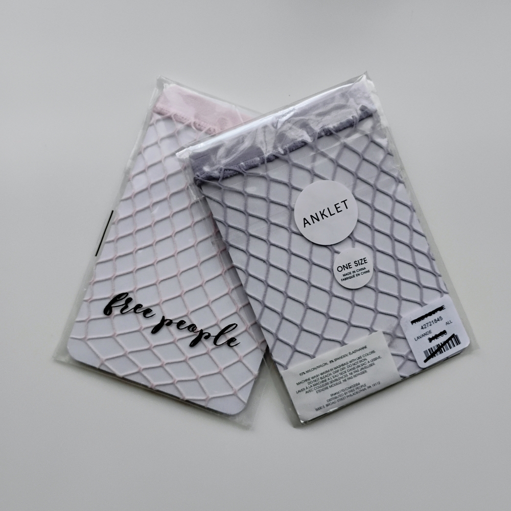 Free People New Lavender & Pink Rose Fishnet Anklets • ONE SIZE • New 2 Packages - Picture 7 of 9